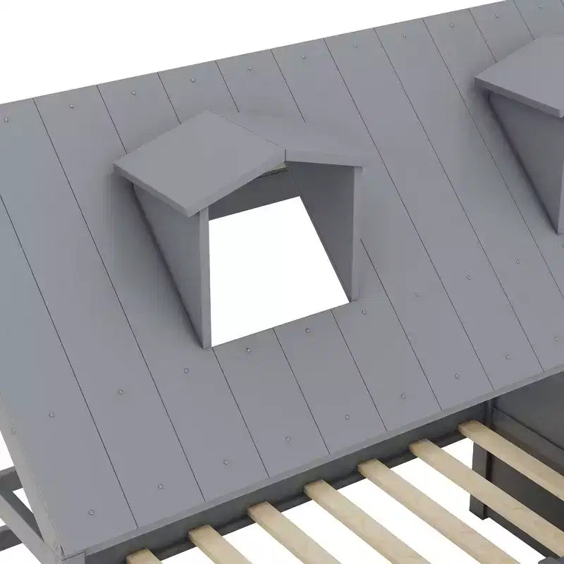Lit mezzanine en bois avec tiroirs de taille jumelle/double