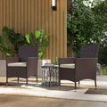 2 chaises de salle à manger en rotin avec coussins et pieds antidérapants, chaises empilables pour terrasse, jardin, pelouse