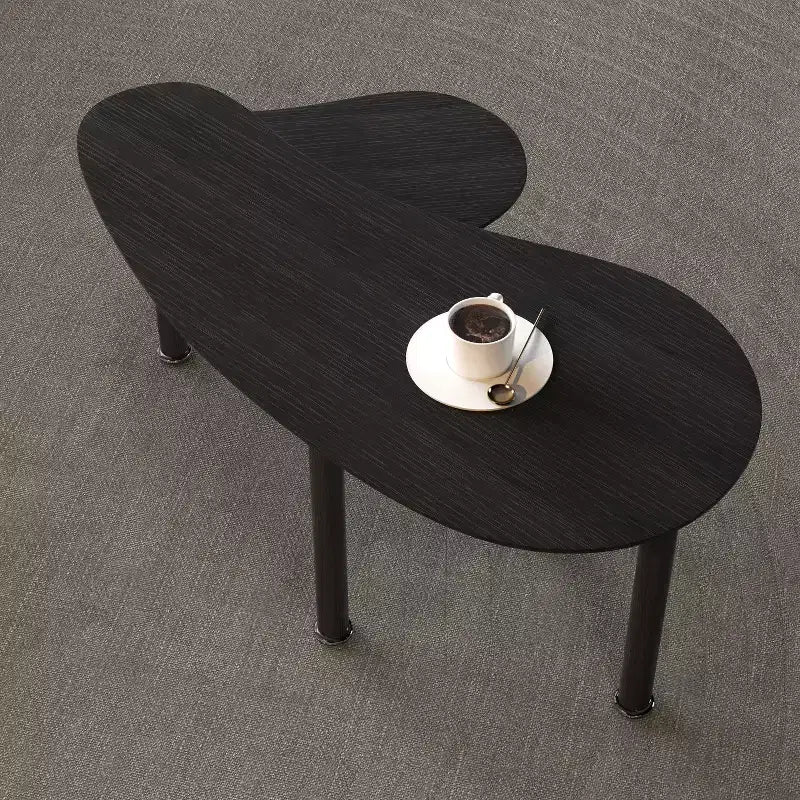 Table basse cocktail moderne rotative à 360 degrés avec pieds en bois d'hévéa