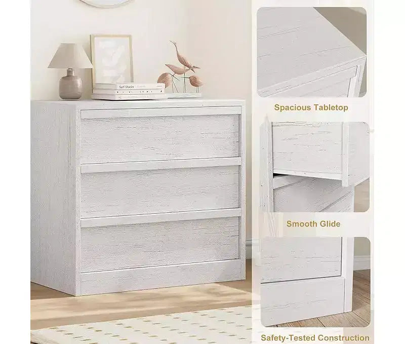 Commode de chevet 3 tiroirs à grande capacité de rangement, petite table d'appoint moderne pour salon, chambre de bébé, entrée