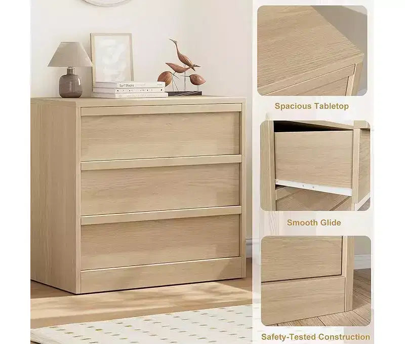 Commode de chevet 3 tiroirs à grande capacité de rangement, petite table d'appoint moderne pour salon, chambre de bébé, entrée