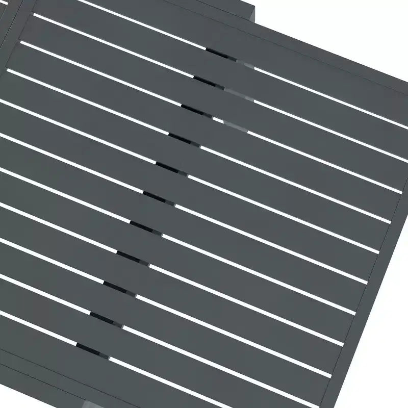 Table de patio extensible, Table à manger extérieure pour 4 à 6 personnes avec cadre en aluminium pour jardin, pelouse, balcon, terrasse