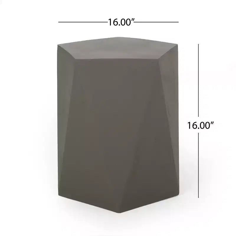 Table d'appoint pentagonale en béton léger moderne