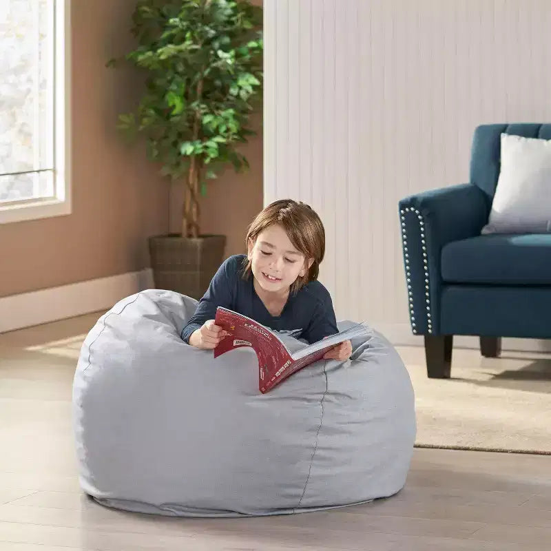 Pouf rond pour adultes, fauteuil paresseux avec mousse haute densité, chaise de salon moderne pour le salon