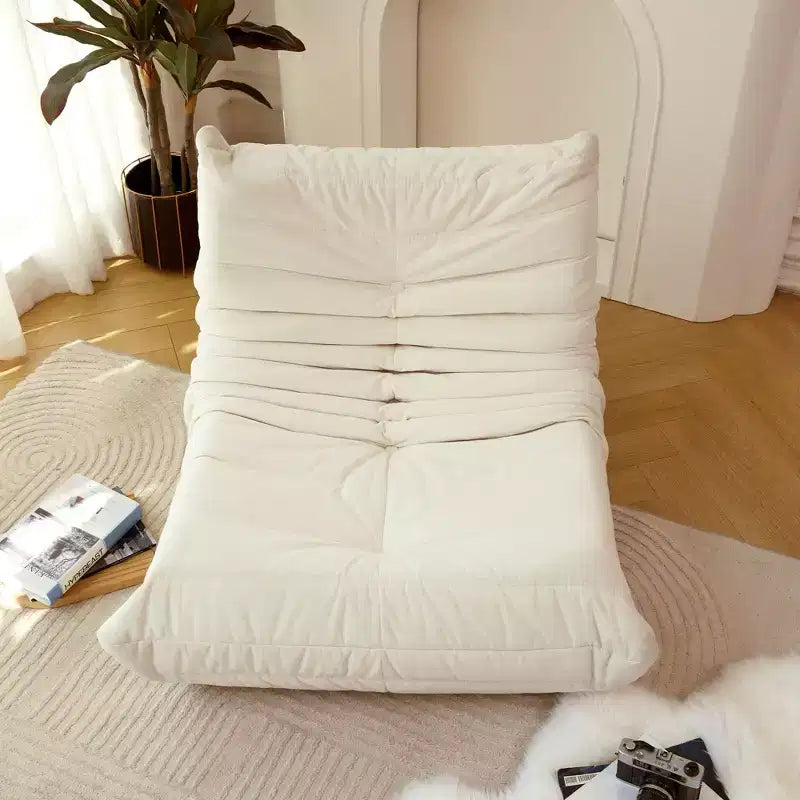 Fauteuil poire, fauteuil de sol, fauteuil de cheminée avec mousse à mémoire de forme, canapé confortable, fauteuil canapé confortable pour salon, salle de jeux, blanc cassé