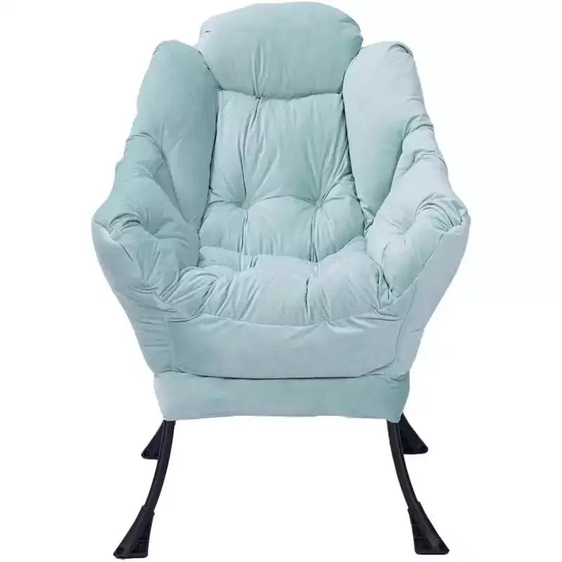 Canapé Paresseux Individuel, Structure en Fer, Rembourrage Doux, Velours Hollandais, 4 Boucles au Dos, Zone de Loisirs Intérieure