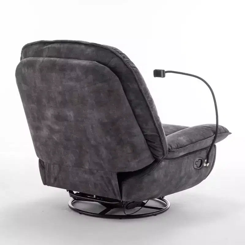 Fauteuil berçant et inclinable pivotant, support de téléphone portable en velours estampillé or, salle de lecture, marron naturel