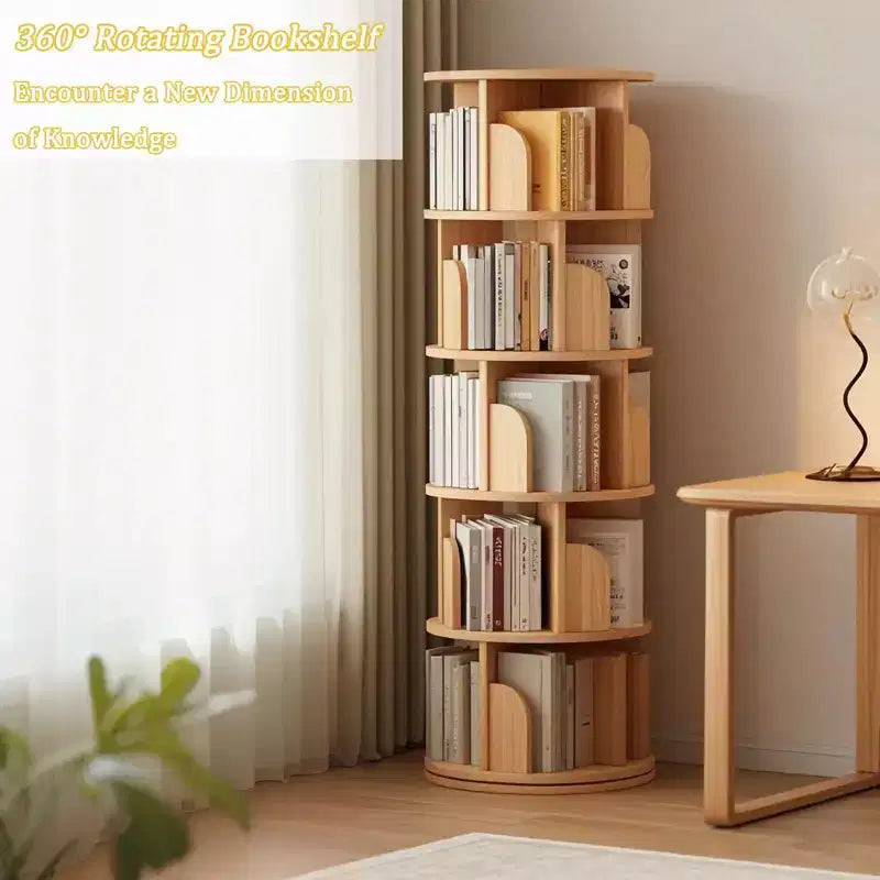 Étagère rotative à 5/6 niveaux, bibliothèque ronde moderne pivotante avec plusieurs étagères, tour de bibliothèque rotative pour chambre, salon, bureau