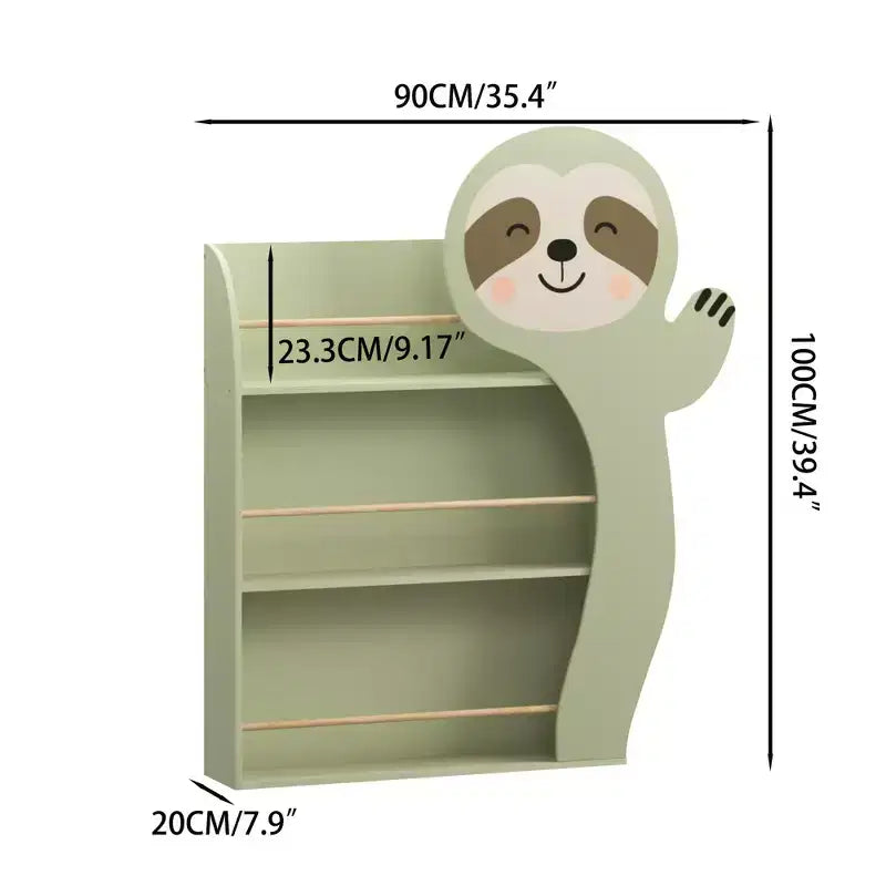 Étagère à livres paresseux pour enfants, meuble de rangement à 3 niveaux pour livres, avec kit anti-basculement, étagère en bois pour chambre d'enfant, salle de jeux et coin lecture, vert