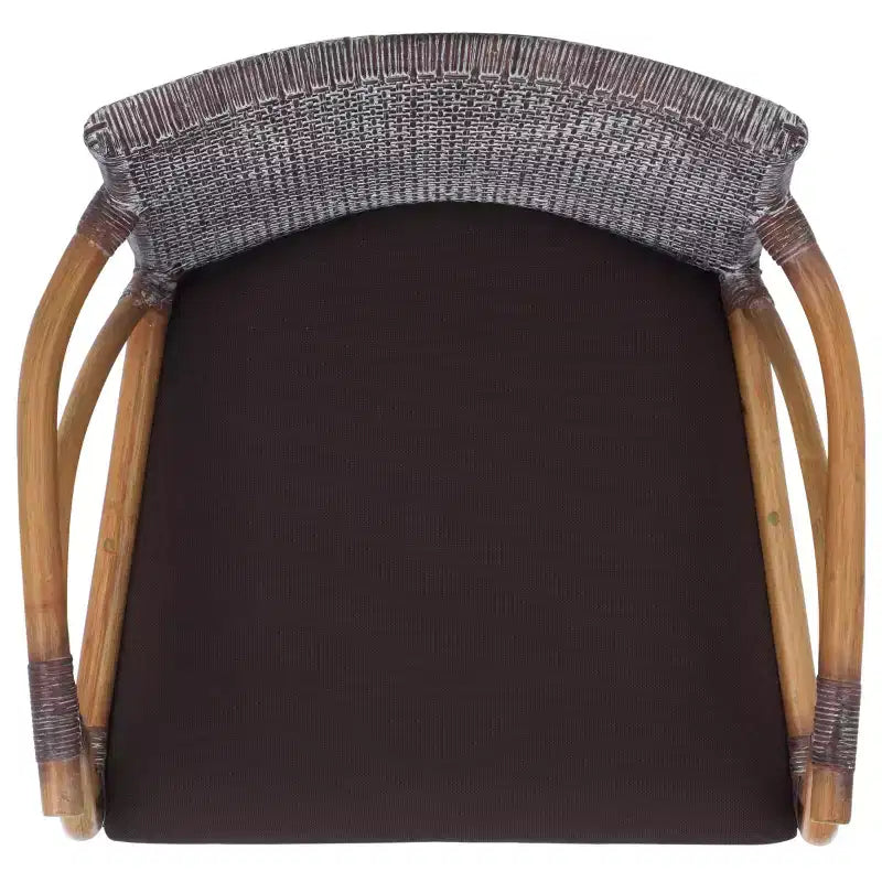 Tabouret de bar moderne | Structure en acajou + coussin en lin