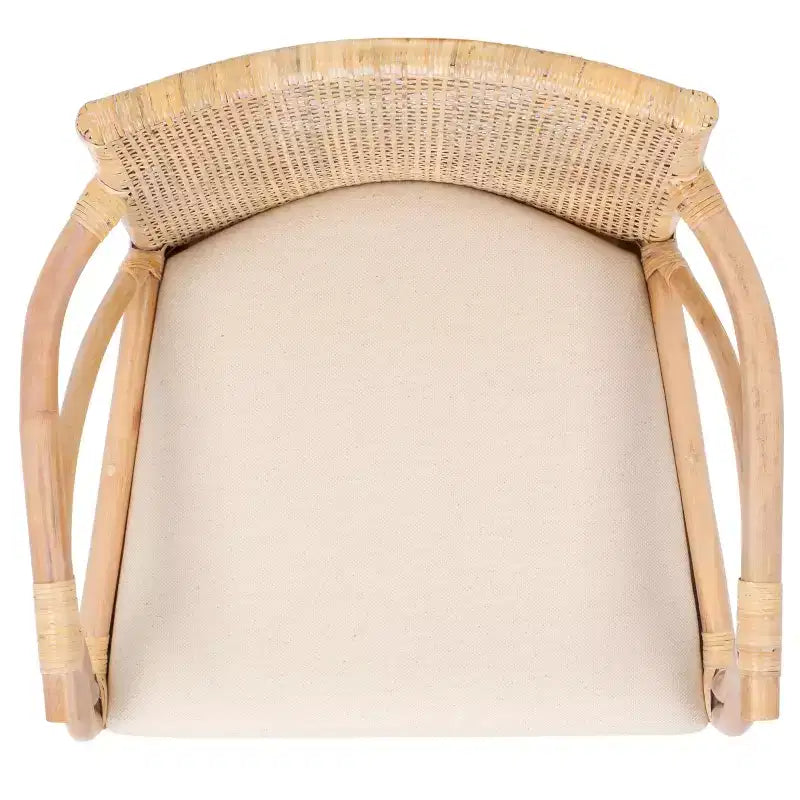 Tabouret de bar moderne | Structure en acajou + coussin en lin