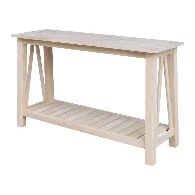 Surrey Console Sofa Table Unfinished - International Concepts: Hardwood Frame, Wood Legs, Rectangle Shape, 50" Width