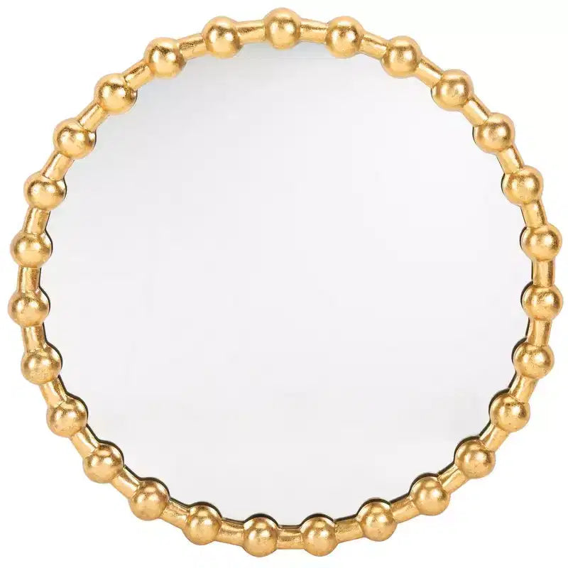 Miroir mural rond - Cadre en fer plaqué or/argent