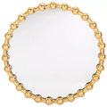 Miroir mural rond - Cadre en fer plaqué or/argent
